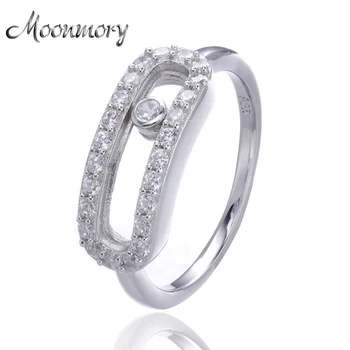 

Moonmory Europe Popular 925 Sterling Silver Move Ring For Women With Zircon Top Quality Silver Engagement Ring Fine Jewelry