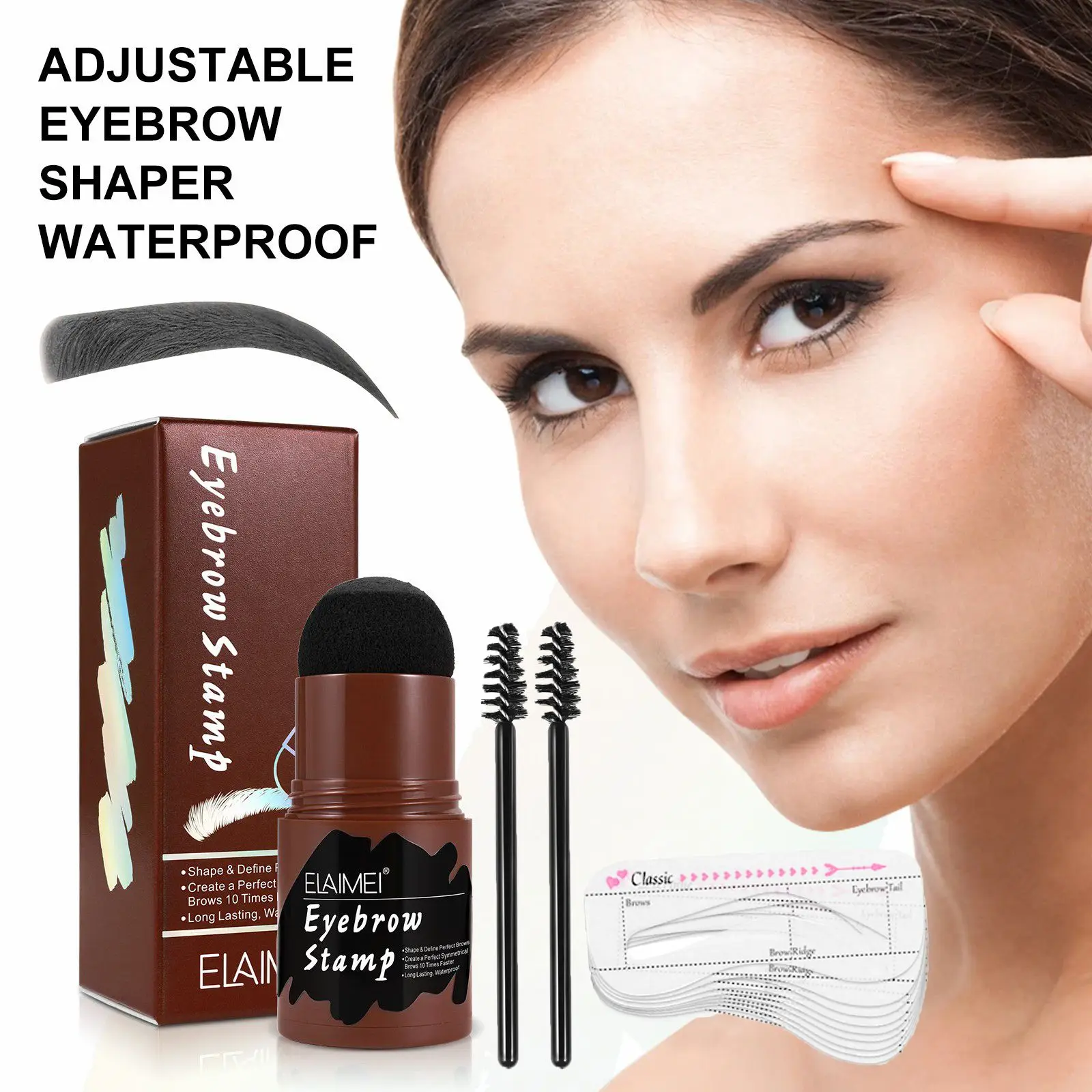 Eyebrow Stencil Shaping Makeup Kit One Step Eyebrow Stamp Stencil Kit