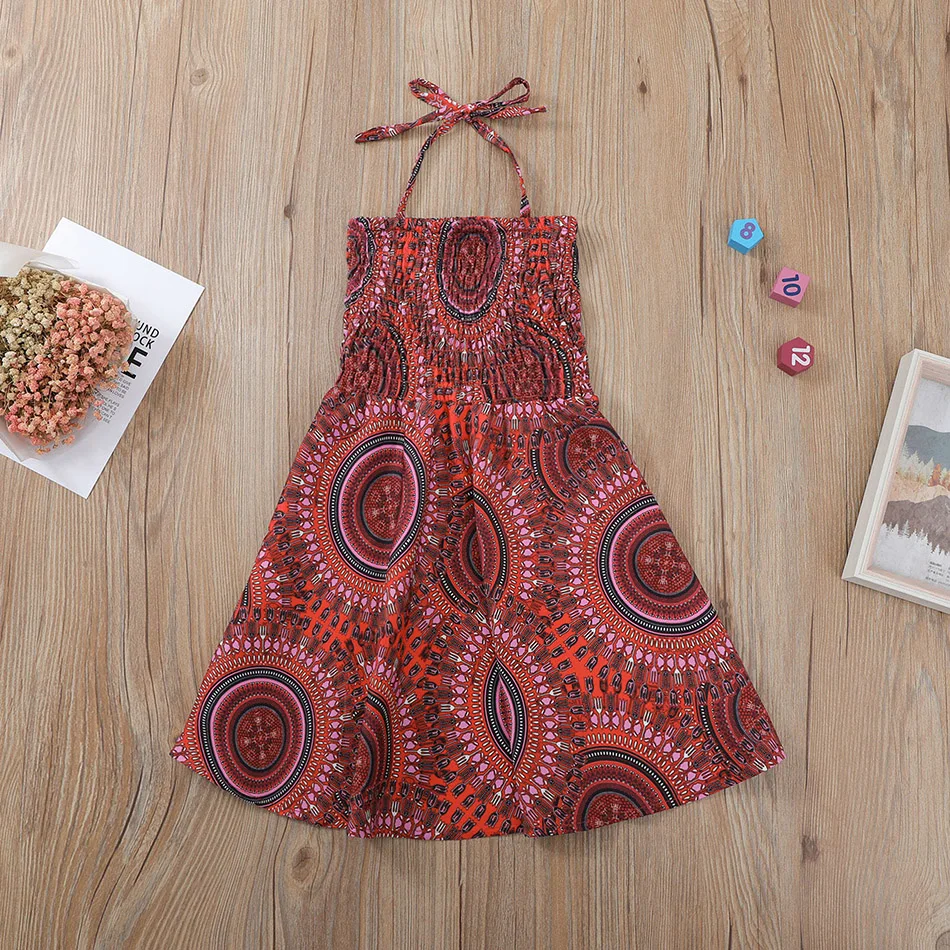 

Beach Style Summer Girls Princess Dresses Sleeveless Summer Baby Dresses Costumes Kids Girls Cute Clothing Outfit