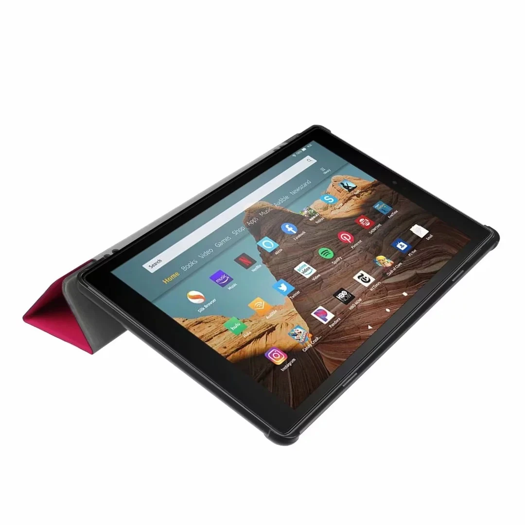Умный чехол для Amazon New Fire HD 10 9 поколение из искусственной кожи чехол для планшета Kindle Fire HD 10 чехол 10 дюймов+ пленка+ стилус