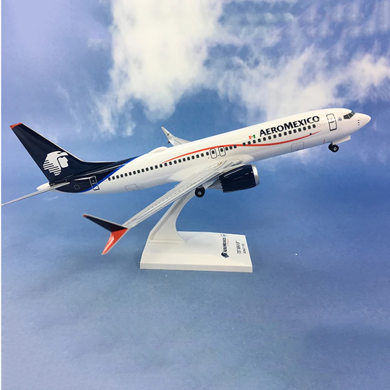 31 см 1/130 весы самолет Boeing B737 MAX8 самолет AEROMEXICO Модель самолетов с посадочными передаточные колеса литой под давлением смолы игрушечные самолеты