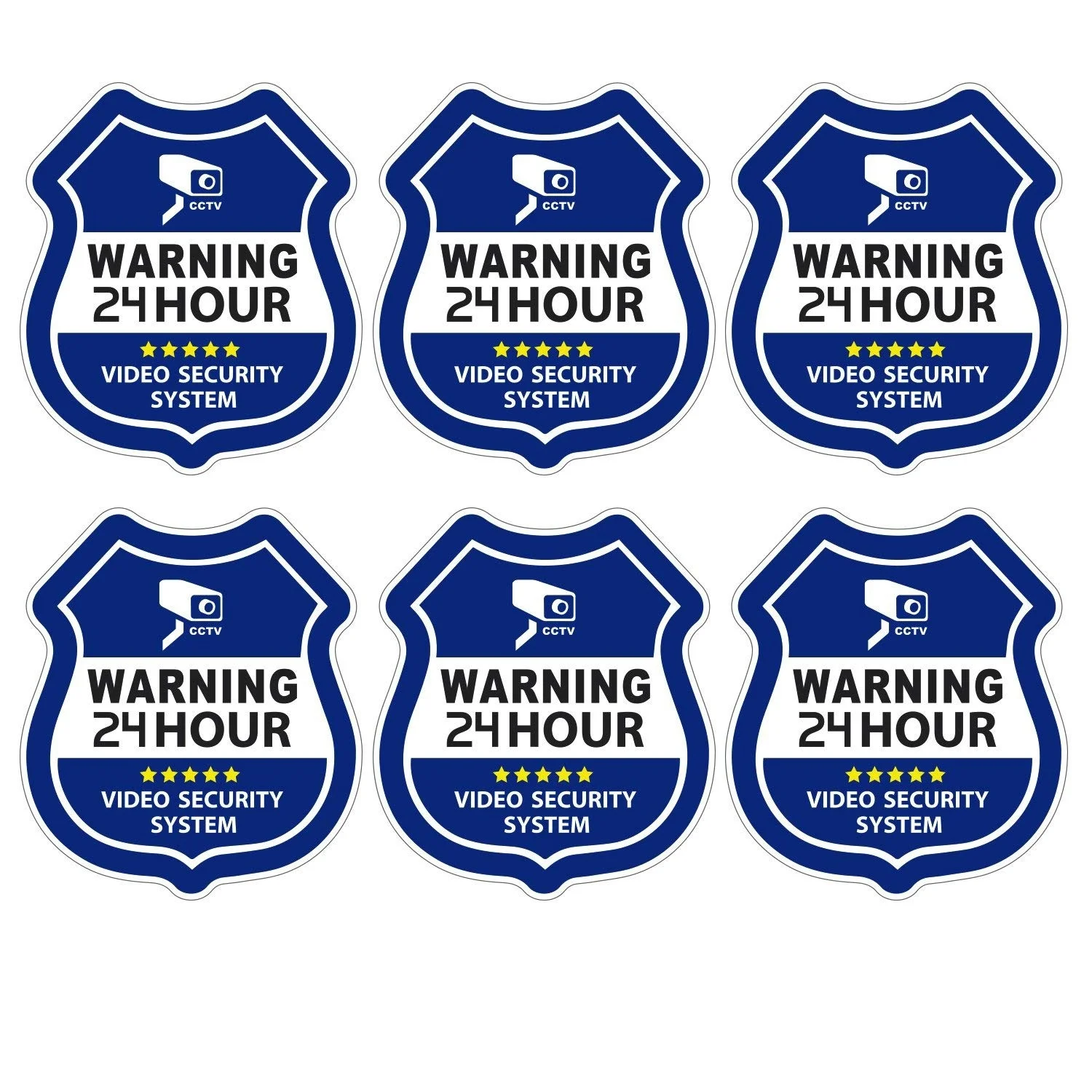 

1Lots Homework2 CCTV Video Surveillance Security Door & Window Stickers, Security Shaped, Vinyl Decals UV Protected & Waterproof