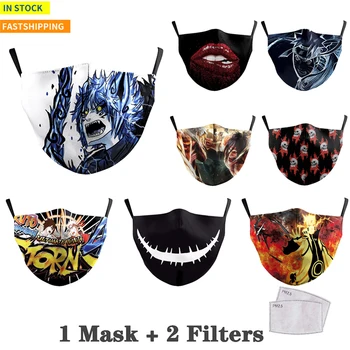 

Proof Face Mask Reusable Facemask Scarf Adult Naruto Pattern Maske Pm2.5 Mask Neck Sunscreen Mask Washable Proof Winter Mask