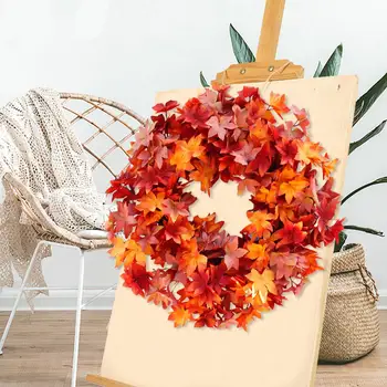 

Artificial Wreath Lifelike Durable Maple Leaf Decoration Garland Pendant for Easter Thanksgiving Day