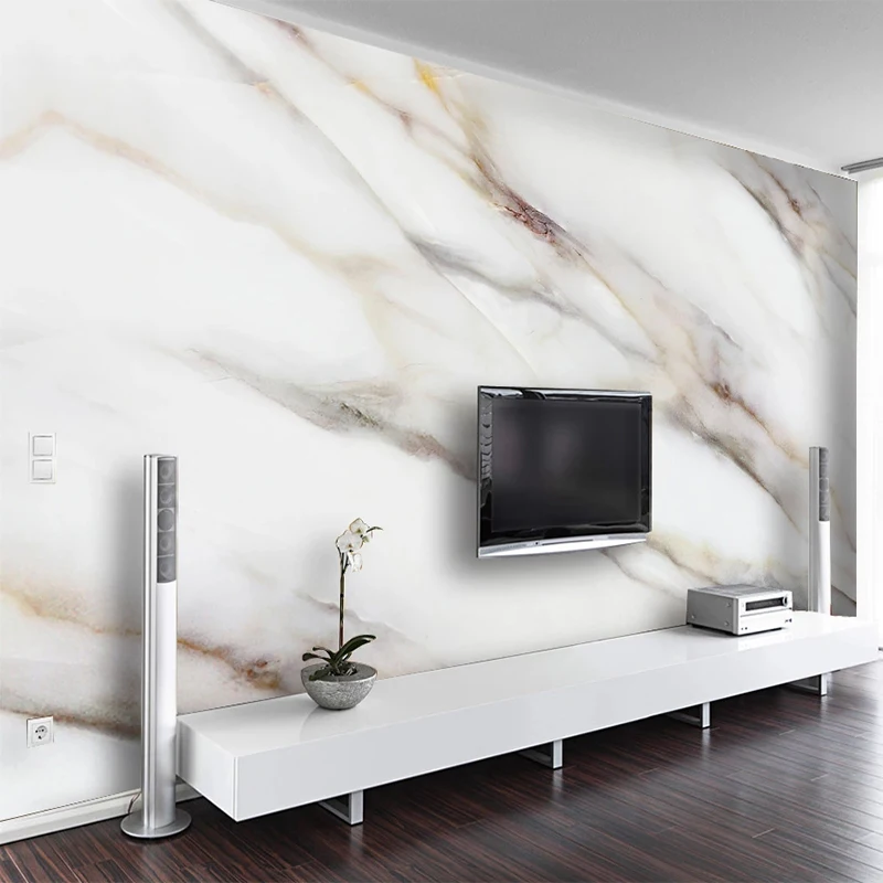 Personalizado Auto-adesivo 3d Jazz Mármore Branco Arte Abstrata Foto Mural da Parede Sala de Estar tv Sofá Adesivo de Parede Tapety