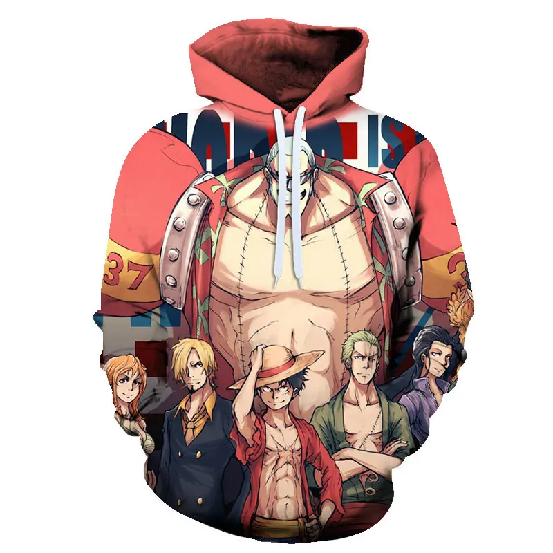 2020 Anime 3D Hoodies Men male Sweatshirts One Piece Luffy Print Pullovers Harajuku mens one piece hoodie 6XL men | Мужская одежда