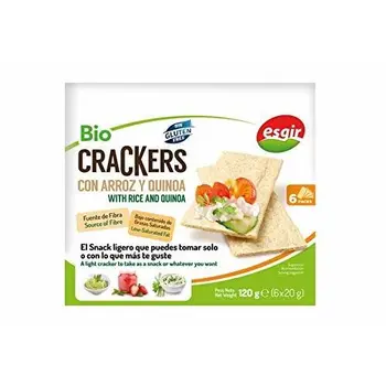 

Bio crackers con arroz y quinoa ecológicos y sin gluten envase 120 g