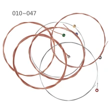 Orphee 6 шт./компл. струна для акустической гитары 010-047 красный Медь струны Антикоррозионные пальто с полным яркие тона и дополнительный светильник