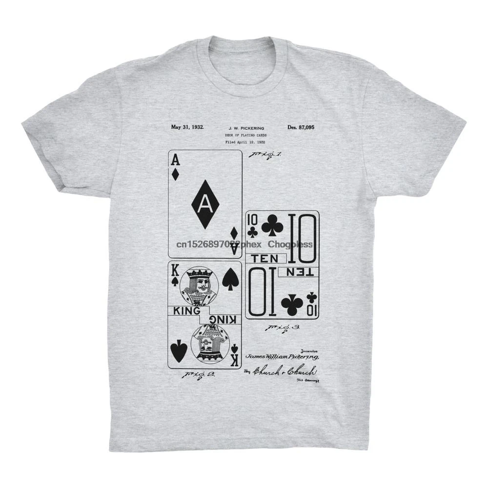 Запатентованная футболка с игральными картами. Колода карт Ace Jack десять. Азартные