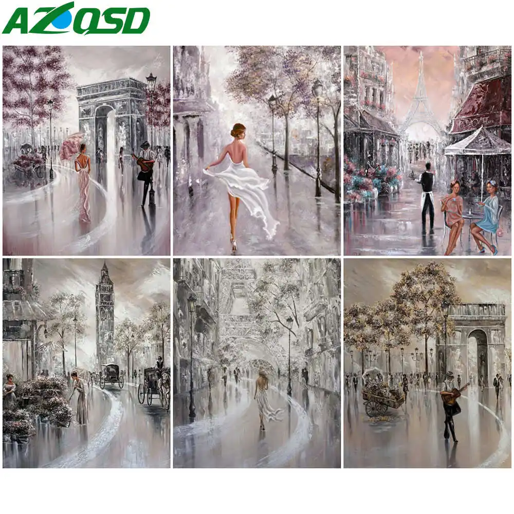 Картина маслом по номерам AZQSD портрет украшение для дома 40x50 см Раскраска девушки