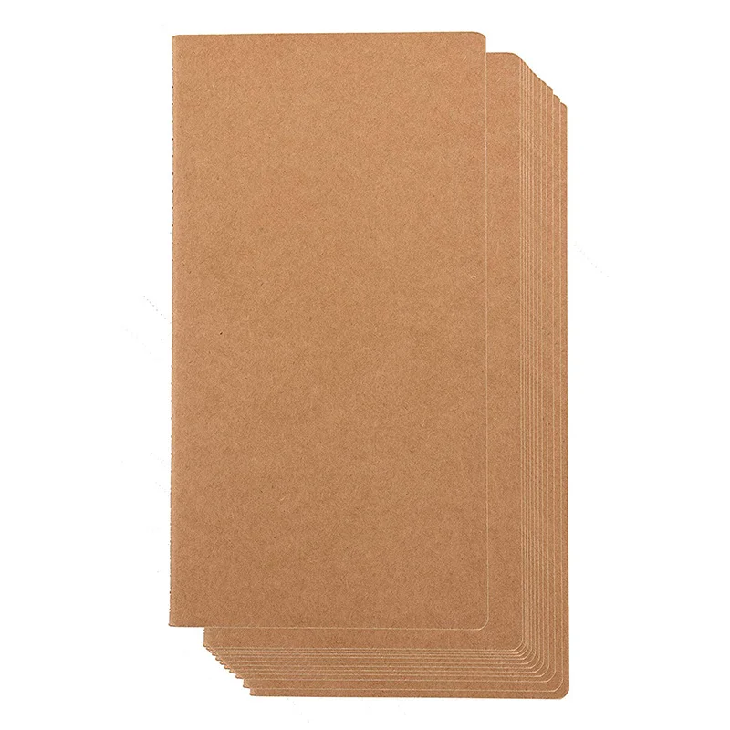 Kraft Notebook- Lined Notebook Journals, Pocket Journal for Travelers, Diary, Notes- H5 Size, Soft Cover Sewn Notebook, Brown - Цвет: 12  Brown