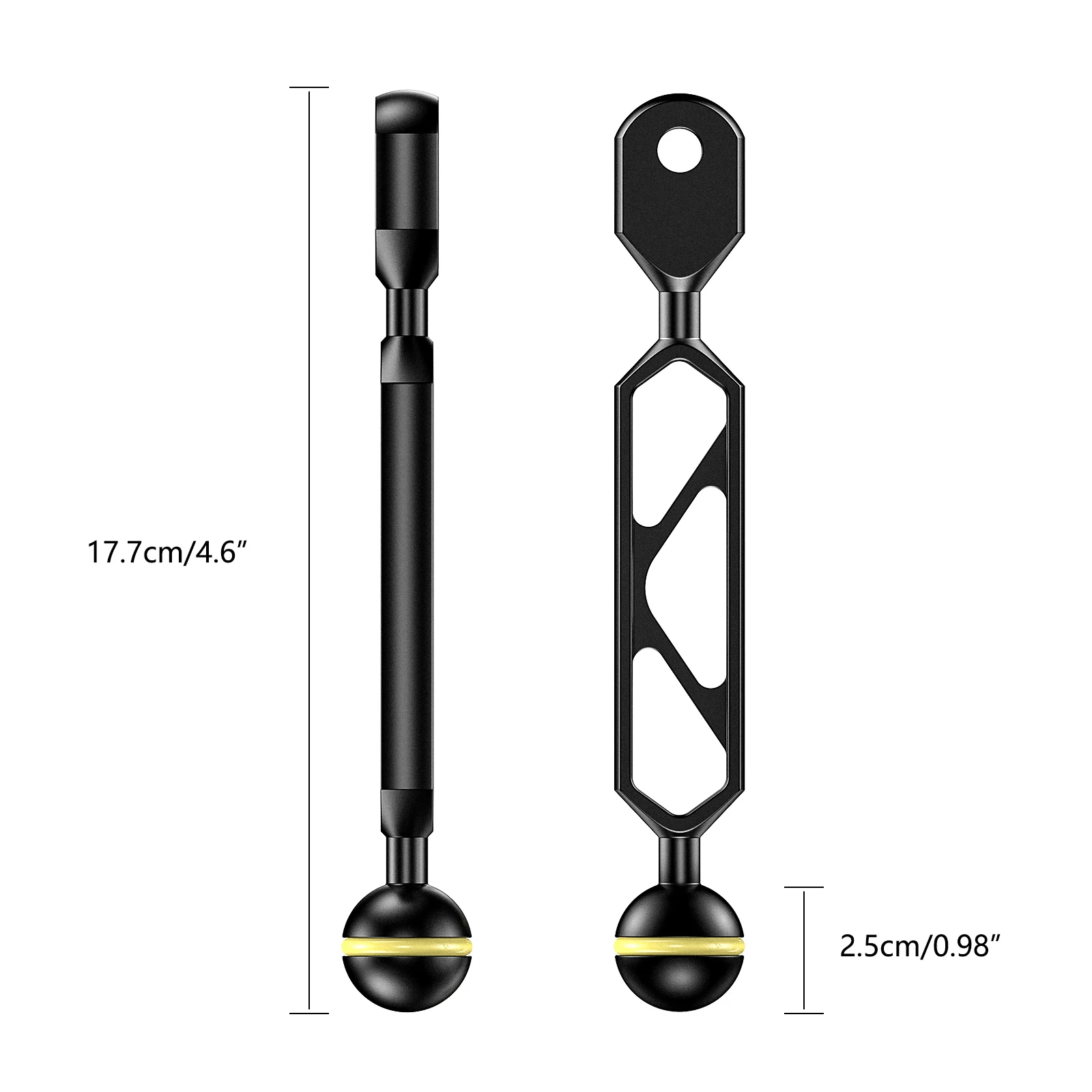 水中ストロボ、スピードライト用アーム、コネクター