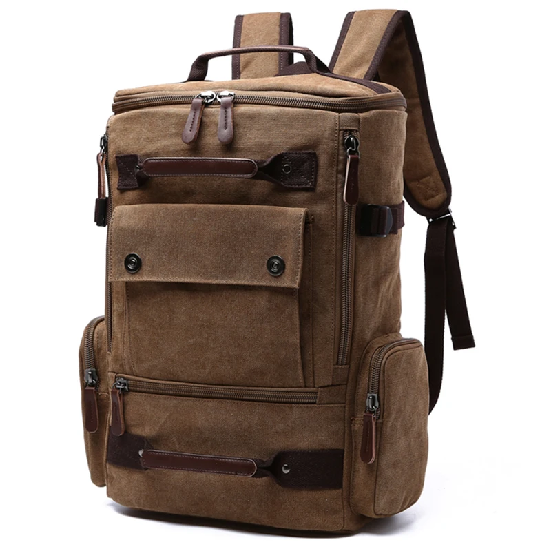 

Men Laptop Backpack 15 Inch Rucksack Canvas School Bag Travel Backpacks for Teenage Male Notebook Bagpack Computer Knapsack Bags