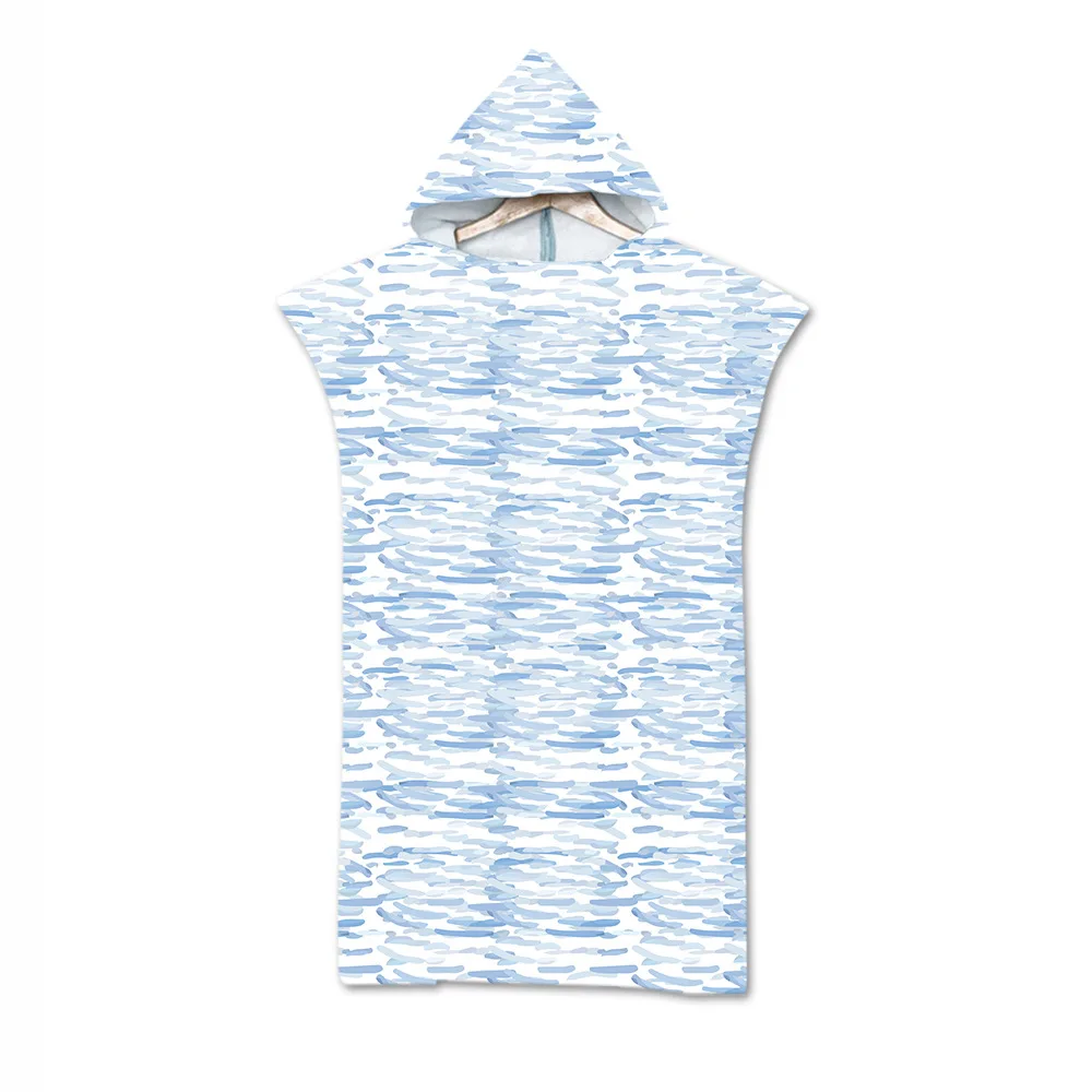75*110cm Microfiber Printed Hooded Bath Beach Towel For Adults Quick Dry Swimming Poncho Bath Towel With Cloak Bathrobe