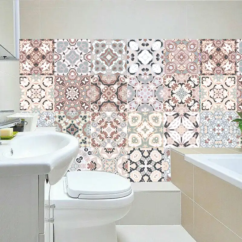 Árabe azulejo Retro pegatinas para cocina Baño de baldosas de vinilo