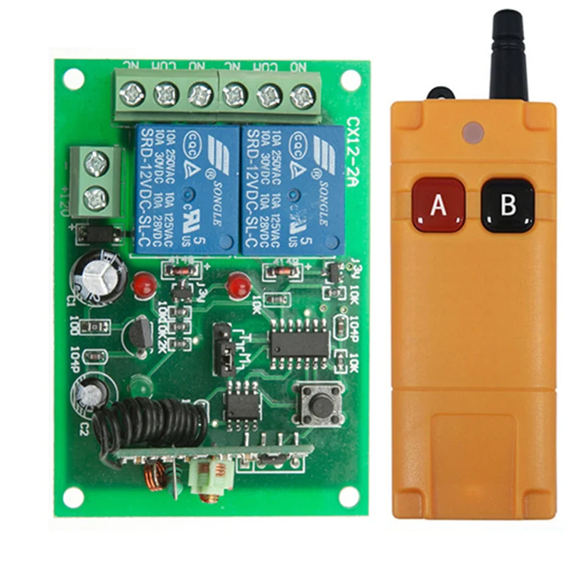 Ndustrial Sector DC 12V 24V 2CH RF Wireless Remote Control Switch Radio Receiver With 20M-2000M Long Distance controller | Обустройство