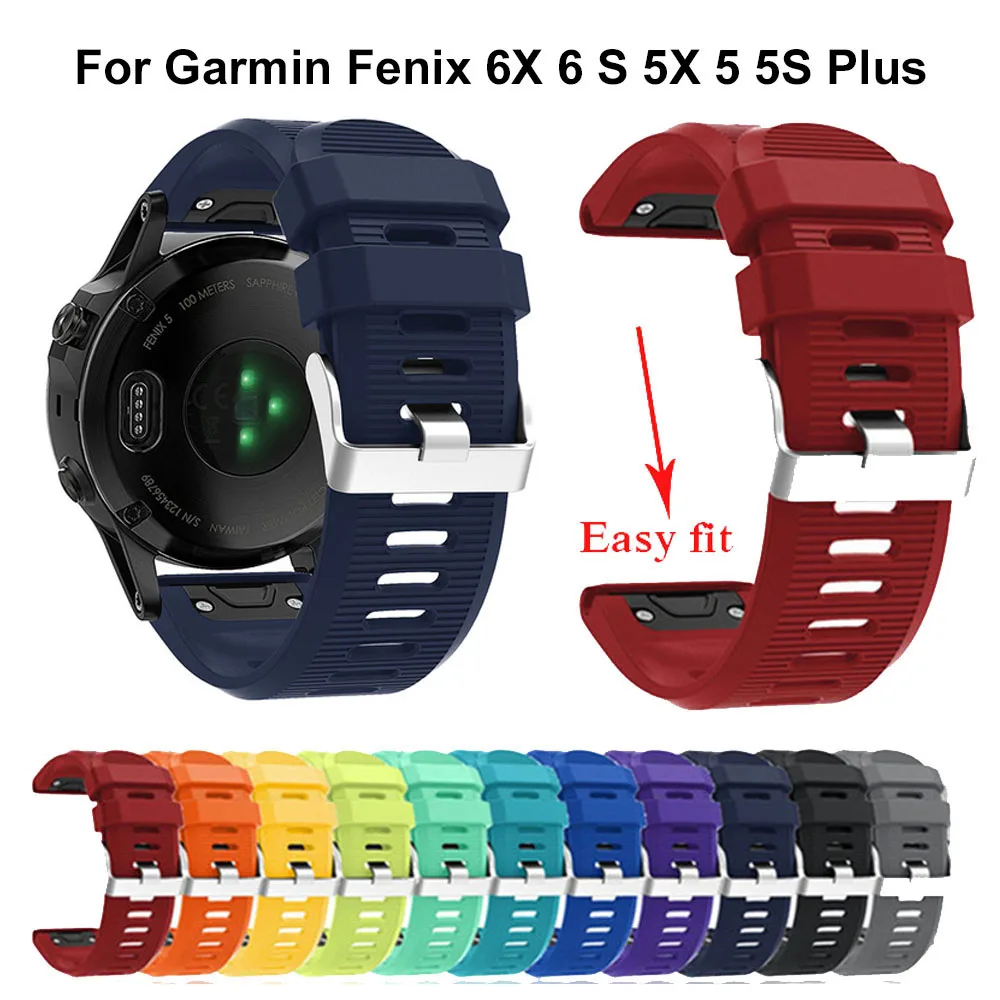 26 22 20 мм ремешок для часов Garmin Fenix 6X6 6S Pro 5X5 5S Plus 3 3 HR часы Quick Release силиконовый легкий ремешок на запястье
