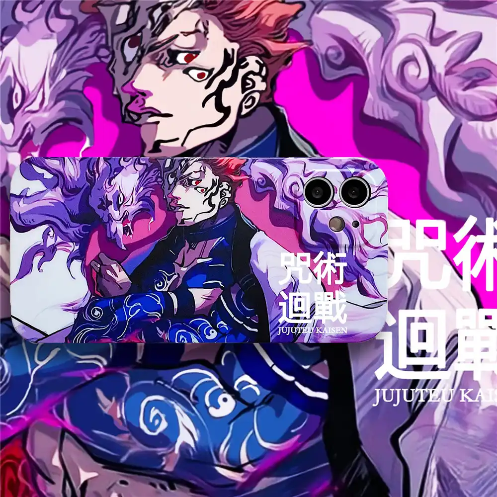 呪いアニメ柔術kaisen Ryomen Sukuna五条悟電話ケースiphone 12ミニ11プロx Xs最大xr 7 8プラスse2ソフトカバー Phone Case Covers Aliexpress