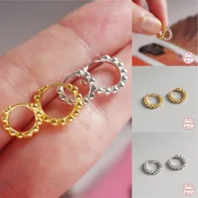 BOAKO минималистичные серьги из стерлингового серебра 925 пробы простые маленькие круглые бусины серьги-гвоздики для женщин модные корейские ювелирные изделия серьги-гвоздики