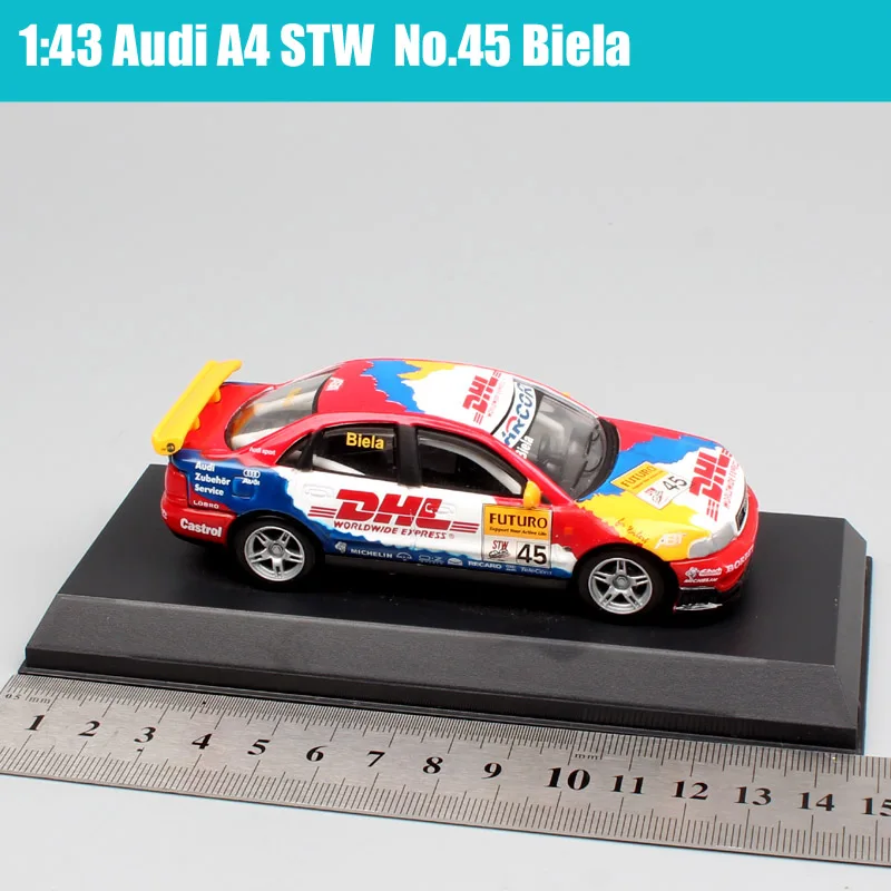 1/43 весы высокоскоростные маленькие Audi A4 STW ADAC No#45 Biela No#10 touring Diecasts& Toy Vehicles гоночный автомобиль игрушки модель акриловая коробка