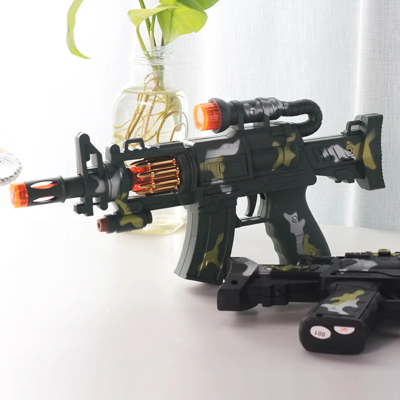 

Sleeves Children Vibration Pronunciation LED Toy Gun Model Camouflage Color Army Model Toy Stall Supply of Goods Hot Selling