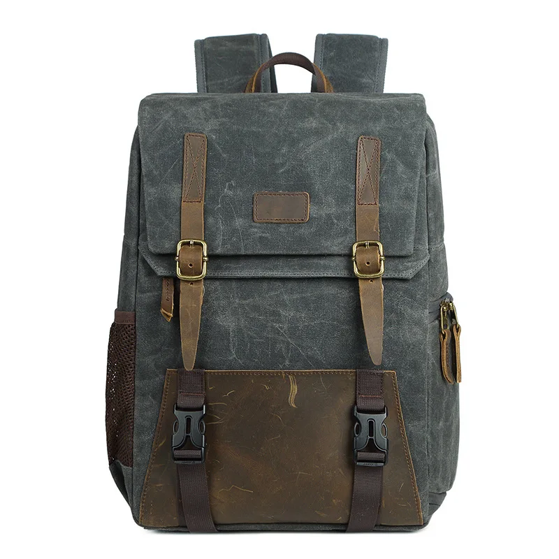 

Waterproof Canvas Digital Slr Camera Backpack 15.6 Inch Usb Charging For Camera Lens And Laptop(Grey)