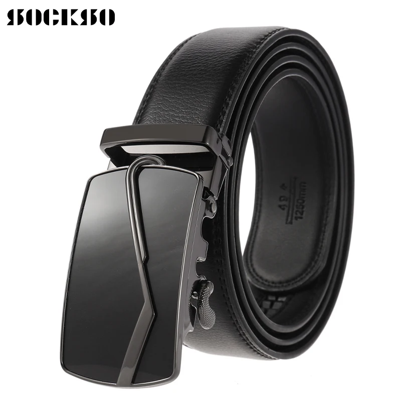 Ремень из натуральной воловьей кожи с автоматической пряжкой и храповым