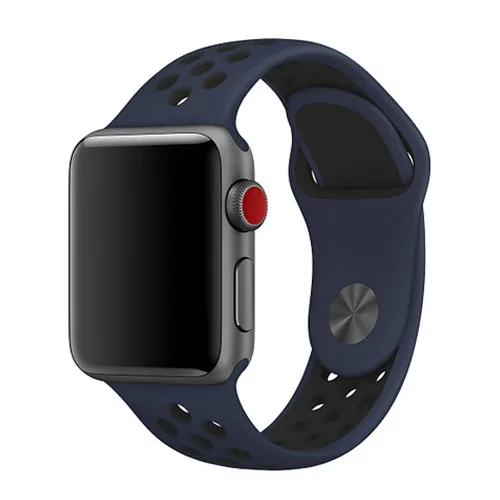 Ремешок для apple watch band 44 мм 40 мм correa apple watch 4 3 band 42 мм/38 мм iwatch спортивный силиконовый ремешок-браслет аксессуары для часов - Цвет ремешка: darkblue black 16
