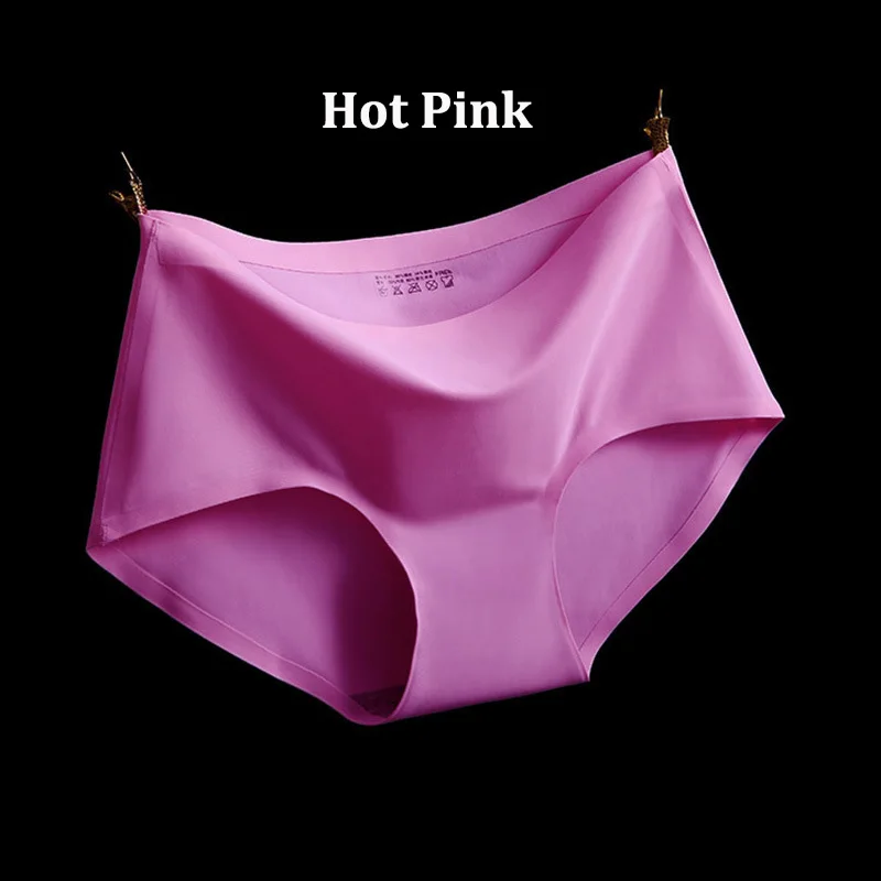 seamless underwear Women Sexy Panties Ice Silky Seamless Underwear Triangle Big Yards of Female Briefs Pink Panties wirarpa