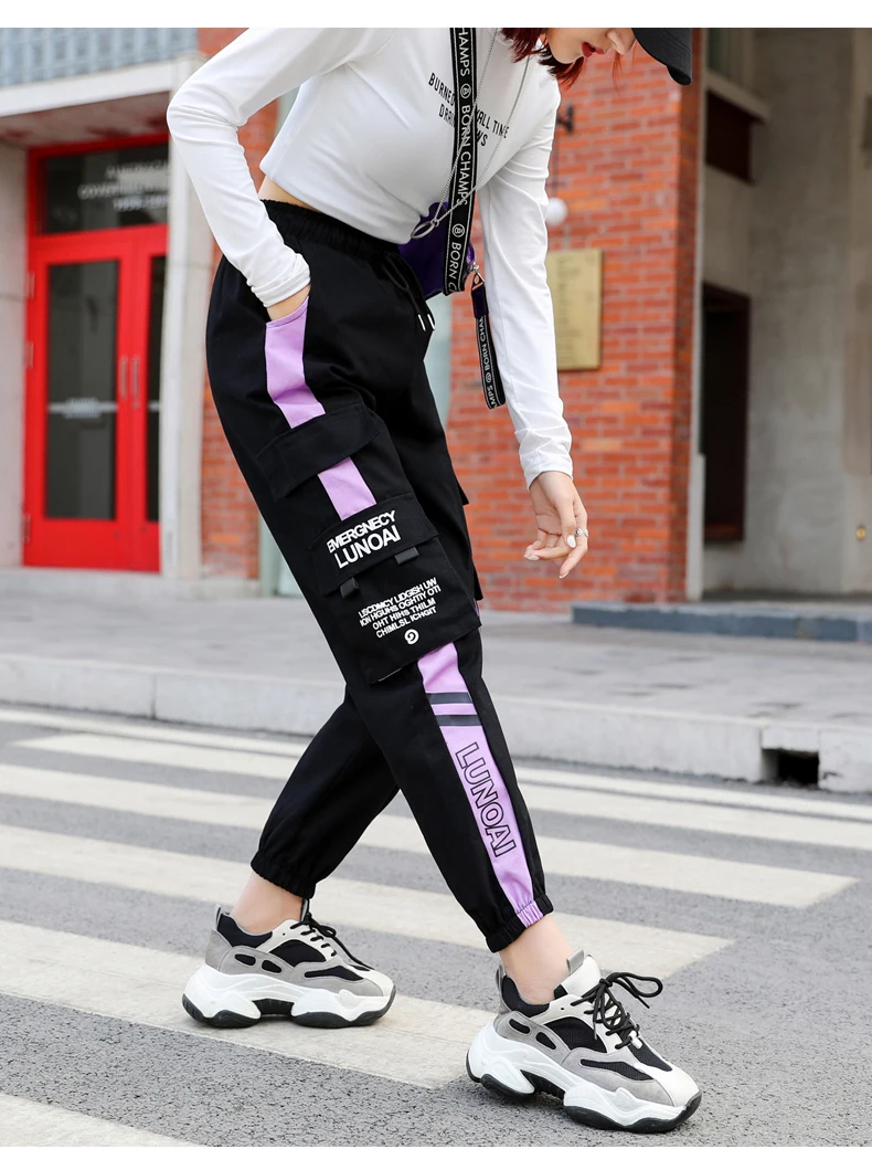NEW 2020 HOT Women'Pants High Waist pants Big Pockets Cargo pants Baggy Tactical Trouser Loose Streetwear hip hop joggers pants NEW 2020 HOT Women'Pants High Waist pants Big Pockets Cargo pants Baggy Tactical Trouser Loose Streetwear hip hop joggers pants