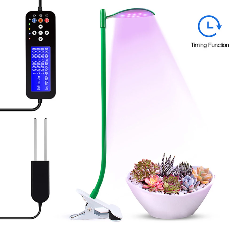 

LED Plant Grow Light With Smart Controller 21 LED Dual Light Timing Plant Grow Light With Clip For Indoor Plant Seedling Grow