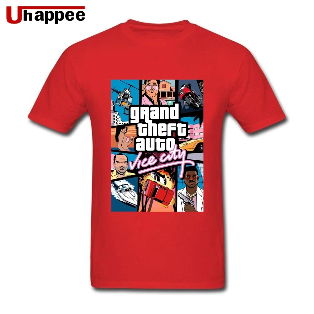 Брендовая забавная Grand Theft Auto Vice City футболка GTA футболки игровые мужские s Slim Fit Белые с коротким рукавом простые рубашки мужские оверсайз