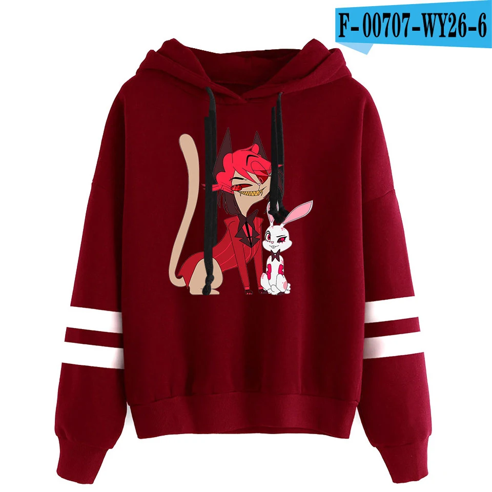 Q Hazbin отельные толстовки женские/мужские с длинным рукавом Модные Цветные средней длины Hazbin отельные худи горячая распродажа Повседневная Уличная одежда - Цвет: Q