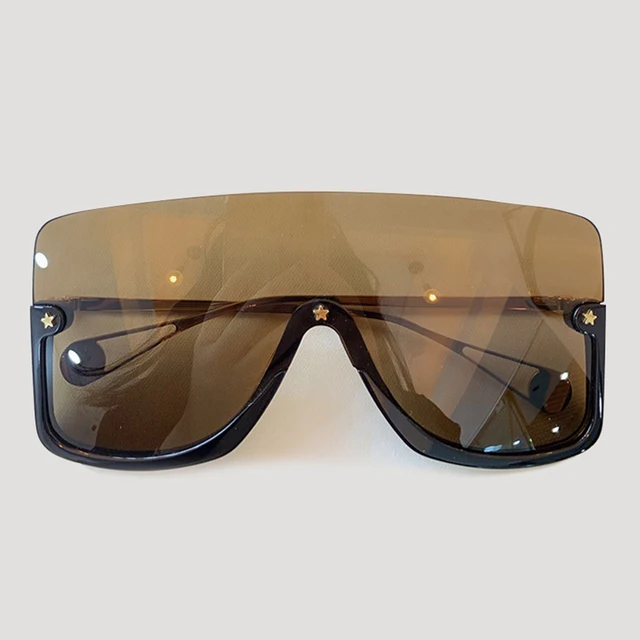 $US $66.40 Oversize Goggle Sunglasses Women Men Brand Designer One Piece Lens Sun Glasses UV400