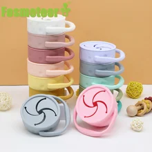 Fosmeteor – boîte de stockage des aliments en Silicone pour enfants, sans BPA, tasse de collation pour bébé, couleur unie, récipient de collations portables pour enfants avec couvercle, jouet 