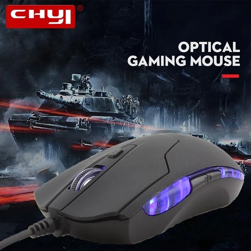 CHYI игровая мышь Проводная USB оптическая компьютерная мышь эргономичная 6 кнопок мыши с подсветкой для ПК ноутбука