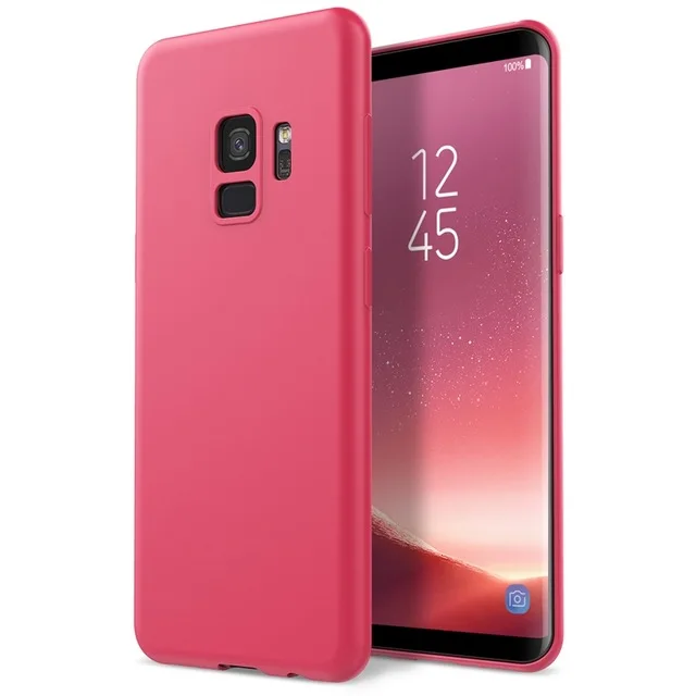 Red Мягкий силиконовый чехол для samsung Galaxy A8 S9 плюс S8 S7 край S6 A3 A5 A7 J3 J5 J7 Примечание 3 4 5 8 ТПУ, конфетный чехол для телефона - Цвет: Red