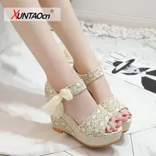 

Women Fashion Summer Platform Wedge Sandals Ankle Strap Fish Mouth Espadrilles Sandals Sandalias Femininas Sandalen Sandales