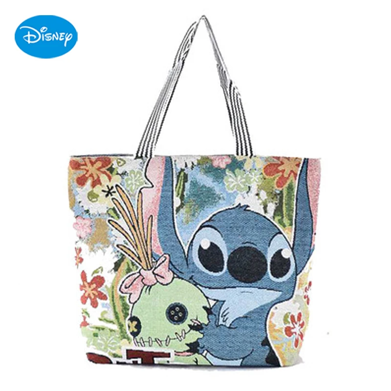 Disney аниме Стич Микки Маус Винни-Пух Kawai холщовый рюкзак через плечо модная сумка