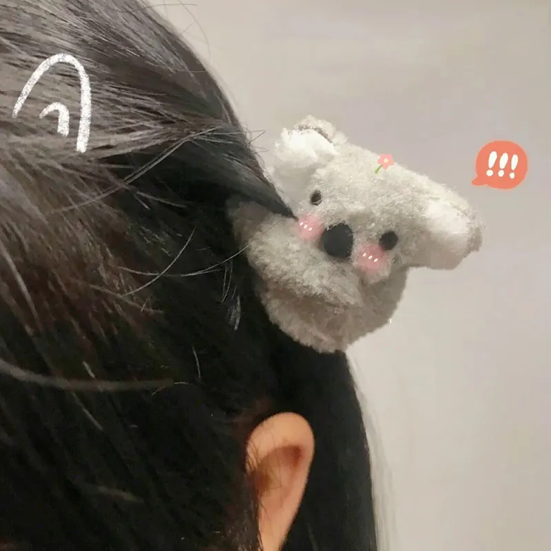 goody hair clips 1PC Cartoon 3D Plush Koala Hairpin Hair Clip Cute Hair Accessories for Women Cute Koala Catch Clip for Girls bow hair clip