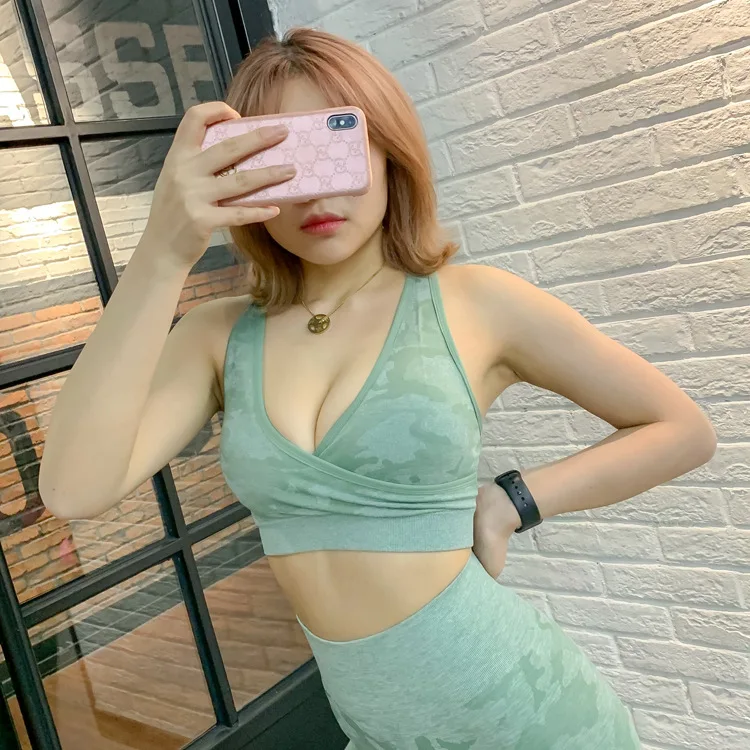 Sports Sexy Camo Bra Sport Femme Fitness Yoga Sports Bra For Running Gym Shake proof Underwear Seamless Bras