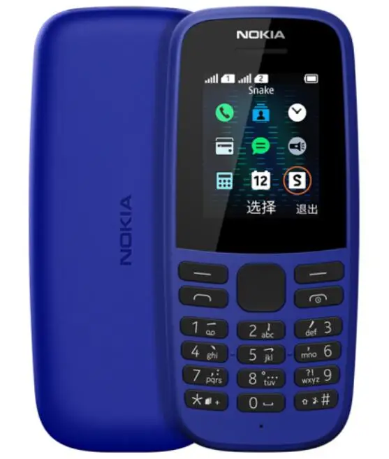 Синий Nokia 105 TA-1174 двойной слот для sim карты мобильного телефона FM 3,5 мм 800 мАч - Цвет: Синий