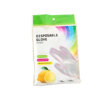 

100PCS Disposable PE Gloves Transparent Thin Protective Gloves for Home Kitchen Cooking Cleaning Clinical Nursing Supplies