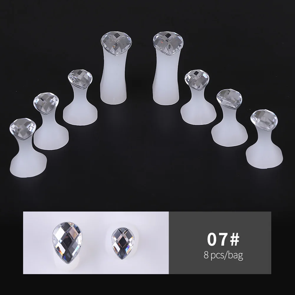 Hot 8pcs Japanese-style Nail Silicone Toe Separator Soft Silicone 3D Carved Separator CNT 66 - Цвет: 07