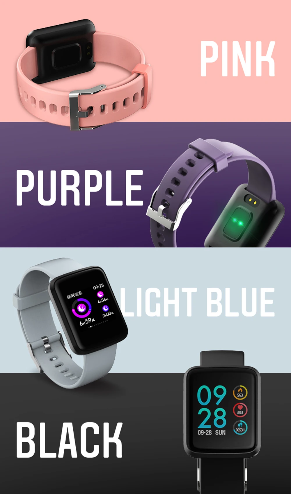 Новые умные часы H19 с цветным экраном, водонепроницаемые спортивные часы с Bluetooth, здоровый пульс, монитор артериального давления, шагомер