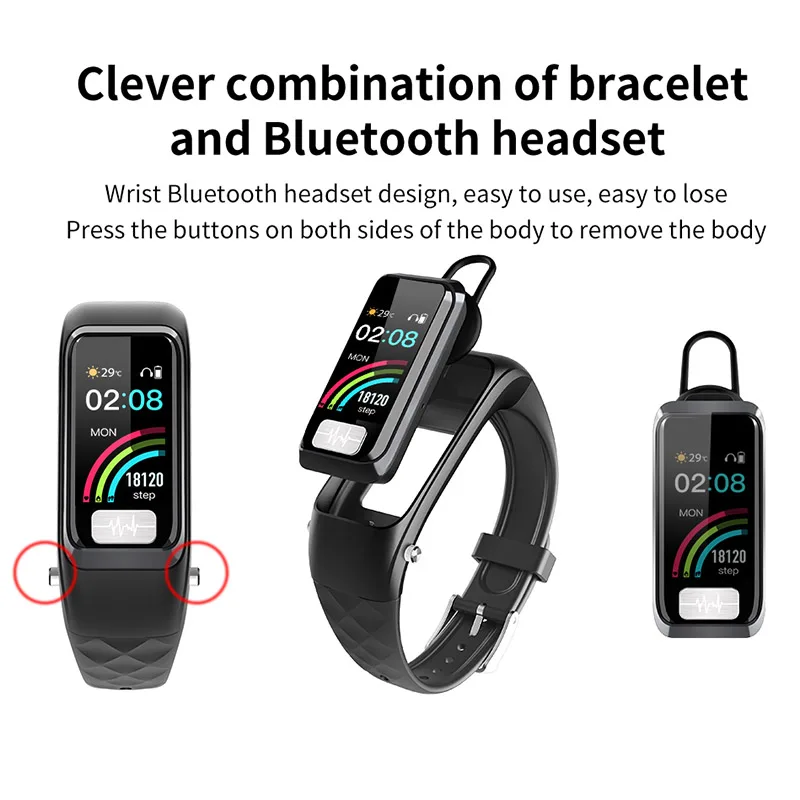 ECG Часы Bluetooth гарнитура наушники умный Браслет Водонепроницаемый кровяное давление браслет пульсометр спортивные мужские часы pk kr04