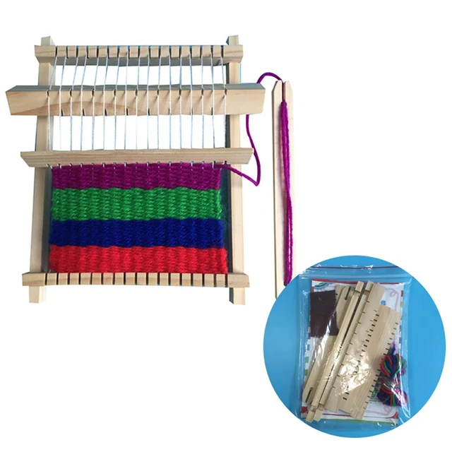 Set of 2 Weaving Looms Weaving Needle Wooden DIY Weaving Loom for Kids,  Adult Multi-Craft