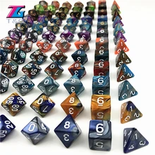 Dés polyédriques en acrylique de couleur mixte, pour divertissement, fête amusante, jeux de société