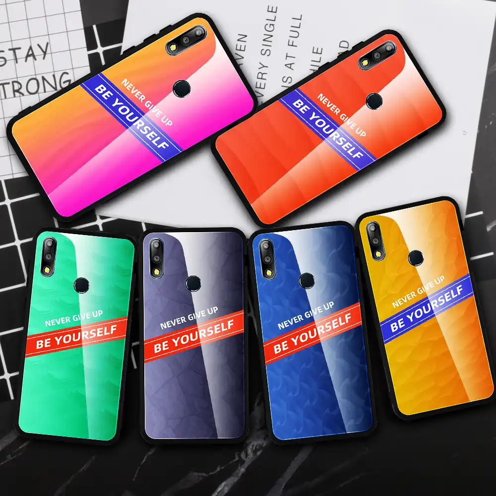 Цветные чехлы из закаленного стекла для Asus Zenfone Max Pro M2 ZB631KL с цитатами стеклянный
