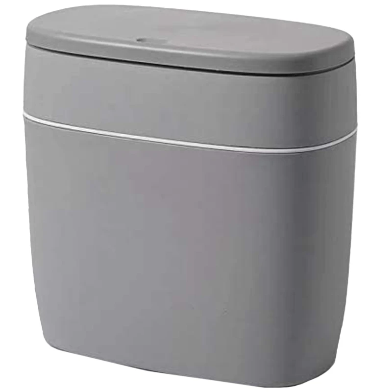 Plastic Trash Can With Lid 10l 2 6 Gallon Garbage Can Modern Waste Basket Thin Trash Cans For Bathroom Waste Bins Aliexpress